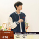 VANS范斯官方 男女情侶夾克學(xué)院風(fēng)外套 深藍色  M