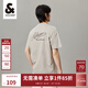 杰克·瓊斯（JACK&JONES）男裝短袖t恤男夏季新款潮流100%純棉休閑半袖T恤男士刺繡純色短袖 C02 倫霧灰 M 175