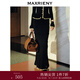 MAXRIENY優(yōu)雅復(fù)古感花邊半身裙法式浪漫氣質(zhì)高腰魚尾長裙 黑色 M