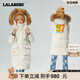 拉拉波波冬季新款寬松保暖大毛領(lǐng)連帽中長(cháng)款羽絨服女時(shí)尚減齡|LBBD-WSYR21 米色 S