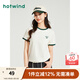 熱風(fēng)（Hotwind）短袖t恤女夏季新款女士撞色插肩撞色休閑舒適透氣上衣 03米色 M