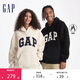 GAP男女裝秋冬款字母logo仿羊羔絨運動(dòng)加厚連帽衛衣609050