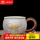 銀器時(shí)代銀杯子足銀999梅蘭竹菊主人杯功夫茶具大容量品茗茶杯咖啡養生杯 凌霜雅菊小款100克180毫升 足銀999+證書(shū)