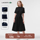 LACOSTE法國鱷魚(yú)女裝設計感優(yōu)雅收腰短袖A字裙Polo連衣裙|EF5956 031/黑色 M 38 /165