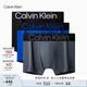 Calvin Klein內衣25秋季新款男士三條裝ck提花棉質(zhì)防夾臀平角內褲男NP2832O Z2Q-太空黑/寶石藍/炭灰 XL