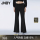 江南布衣（JNBY）春秋季女裝休閑褲女簡約通勤微喇叭褲氣質(zhì)百搭褲子 001/本黑 S