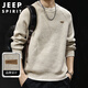 JEEP SPIRIT吉普毛衣男秋冬季寬松潮流重磅針織衫慵懶風(fēng)線(xiàn)衣加厚 卡其 XL