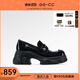 GG-CC【鞠婧祎同款】星系島嶼2024年新款樂(lè )福鞋厚底增高單鞋女G24U4835 黑色-鉆飾款（漆皮） 36
