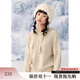 紫涵（ZIHAN）紫涵流蘇抽繩連帽套頭毛衣女2024年冬季新款寬松慵懶感針織衫上衣 米金 S