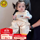 G.DUCKKIDS小黃鴨嬰兒早秋套裝小月齡女寶秋裝2025新款洋氣時(shí)髦背帶褲兩件套 米色背帶褲+藍(lán)色花邊領(lǐng)T 73cm 73