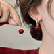 伊燦兩戴式酒紅色仿珍珠耳環(huán)女高級感時(shí)尚耳飾2025年新款爆款耳墜耳扣 兩戴式酒紅色珍珠耳環(huán)