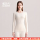 紅豆（Hodo）秋衣秋褲女純棉保暖內衣套裝男士圓領(lǐng)本命年全棉中老年打底棉毛衫 女士淺玉 L (165) 女士