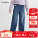 巴拉巴拉balaOne童裝兒童褲子女童冬加絨牛仔長(cháng)褲2025直筒褲208425108001