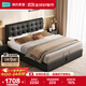 林氏家居真皮床包豪斯意式皮藝雙人床軟包主臥氣動(dòng)儲(chǔ)物床1.8米x2米床PC067