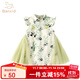 班喜迪女童夏裝連衣裙2025新款寶寶國風(fēng)旗袍裙小女孩漢服兒童網(wǎng)紗公主裙 綠色 120 cm