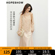 紅袖【桃織夭夭】氣質(zhì)蕾絲衫秋季2024新款女裝優(yōu)雅千金洋氣一字領(lǐng)上衣 金沙色279 M