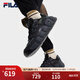 FILA 斐樂官方男鞋可頌面包鞋復(fù)古老爹鞋2024冬新款輕便舒適運(yùn)動(dòng)鞋 黑/影黑灰-BC 42