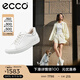 愛(ài)步（ECCO）板鞋女鞋 25年牛皮休閑板鞋系帶鞋平底鞋女 柔酷470843 HL 白色/銀色47084361144 38 (240mm)