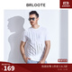 Brloote/巴魯特短袖T恤橫機彈力滿(mǎn)身提花豎條紋時(shí)尚線(xiàn)繡排汗上衣 白色 180/100A