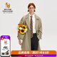 William fox&sons新復古回潮設計師款/立體剪裁風(fēng)衣男腰帶裝飾層次感休閑長(cháng)款外套 卡其色（御寒10℃） XL /52