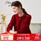 兆君秋冬圓領(lǐng)長(cháng)袖羊絨衫女裝本命年紅色打底衫羊絨針織毛衣 石榴紅 L