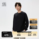KOLON SPORT/可隆POLARTEC長(cháng)袖T恤 男女同款戶(hù)外抓絨刺繡寬松圓領(lǐng)內搭上衣 LURT5ST536-BK 黑色 L 175/96A