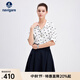 Navigare意大利小帆船女士襯衫25夏季新品時(shí)尚波點(diǎn)短袖襯衣百搭顯瘦上衣 0026冰川白 XL