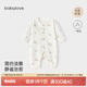 babylove【紡軟織柔】嬰兒連體衣春秋季純棉寶寶哈衣爬服嬰兒居家外出衣服 青欖棲枝 80cm