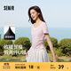 森馬（Semir）短袖t恤女短款緊身假兩件上衣2025夏裝新款收腰顯瘦U領(lǐng)撞色套頭衫 橡皮粉61216 M