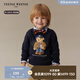 Teenie WeenieKids小熊童裝25年新款秋冬男女寶寶圓領(lǐng)印花加絨衛衣 藏青色 100 cm