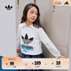 adidas男女大童純棉運(yùn)動(dòng)上衣圓領(lǐng)短袖T恤兒童夏季阿迪達(dá)斯三葉草   白色/鳥羽藍(lán)   152
