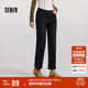 森馬（Semir）森柔牛仔|牛仔褲女抓毛長(cháng)褲女生冬季半松緊腰直筒褲103724124002