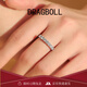 DRAGBOLL莫桑石排鉆戒女指輕奢百搭碎鉆尾戒七夕情人節(jié)送送女朋友生日禮物 莫桑石排鉆戒 6號(hào) 【指圍46mm】