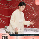 三彩【映月?lián)v素】2025冬季新款90白鵝絨羽絨服寬松短款外套C 米白色 XL 170/92A