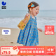 迷你巴拉巴拉女童寶寶親膚柔軟透氣純棉甜美吊帶連衣裙2025夏季 藍(lán)紅色調(diào)00386 100