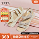 他她（TATA）休閑運動(dòng)涼鞋女鞋羊皮法式坡跟涼鞋2025秋季新款7AP05BL5 銀色 36