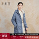 菲妮迪（FINITY）品牌90白鵝絨羽絨服冬季連帽時(shí)尚保暖中長(cháng)款外套女 灰藍色 L