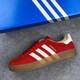ADIDAS TECHFIT阿迪達斯Samba德訓鞋三葉草紅色復古男女情侶休閑板鞋耐磨運動(dòng)鞋 阿迪達斯-白紅 偏小建議 38