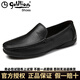 金利來(lái)皮鞋男士休閑鞋羊皮超軟豆豆鞋套腳商務(wù)透氣 黑色 38
