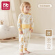 愛(ài)貝迪拉（AIBEDILA）寶寶秋衣秋褲純棉高腰嬰兒打底分體保暖內衣兒童男女家居服套裝 巴倫特森林【高腰護肚+A類(lèi)純棉】 90 （推薦體重23-30斤）