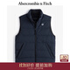 Abercrombie & Fitch男裝24秋冬美式LOGO保暖抗風(fēng)抗水立領(lǐng)羽絨馬甲外套132-4152 藏青色 XS (170/84A)