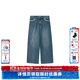 F426國潮牌新款美式復古蕾絲邊后片刺繡牛仔褲 深藍色 深藍牛仔 M