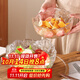 格娜斯玻璃沙拉碗家用透明玻璃碗套裝日式創(chuàng  )意蔬菜水果盤(pán)甜品碗三件套