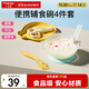 小雅象寶寶外出輔食碗勺套裝便攜嬰兒專(zhuān)用吸盤(pán)兒童喝湯吃飯餐具