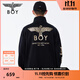 BOY LONDON【黑執事】秋男女同款黑色潮酷針織夾克外套N12801 黑色 S
