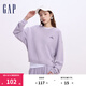 Gap女裝字母logo長(cháng)袖衛衣簡(jiǎn)約百搭女友T上衣640250 淡紫色 165/84A(M) 亞洲尺碼