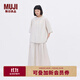無(wú)印良品（MUJI）IDEE 女式 平紋 短袖襯衫 女士襯衣25年夏季女裝上衣GA41CC5S 淺灰色 L （165/88A）