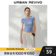 UR2025秋季新款女裝簡(jiǎn)約休閑一字領(lǐng)褶皺修身T恤UWM450116 紫藍 M