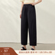 纖莉秀【休閑簡(jiǎn)約氣質(zhì)寬松百搭顯瘦褲子】大碼女裝胖mm2025夏新款2304 黑色 2XL