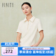 菲妮迪品牌T恤夏季新款簡(jiǎn)約polo領(lǐng)百搭洋氣半拉鏈短袖上衣女 米色 M